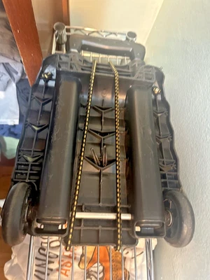 Rugged Black Folding Luggage Cart with Adjustable Strap - Image 1 of 2