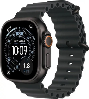 Apple Watch Ultra 3 (GPS + LTE) 49MM estojo preto titânio pulseira preta oceano - Imagem 1 de 2