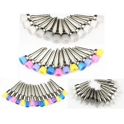 50Pc Dental Nylon Bristle Rubber Latch Flat Prophy Cups Polishing Brushes Angles - Image 1 of 4