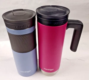 Pair of Contigo  Pink & Blue Travel Bottle Stainless Steel 20oz - Picture 1 of 4