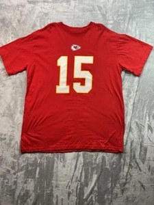 Majestic Brand T-shirt Size 2XL Kansas City Chiefs Patrick Mahomes KC # 15 Red - Picture 1 of 10