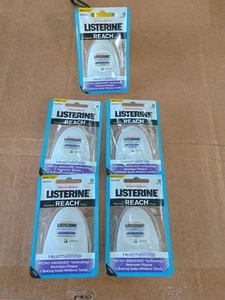 5 J&J Listerine Reach Floss Healthy White Baking Soda Floss Micro Grooves SEALED - Picture 1 of 2