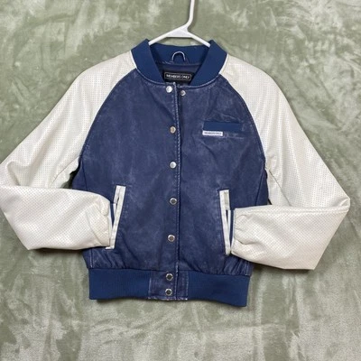 Женская куртка-бомбер Members Only Varsity XS синяя на застежке ретро - Изображение 1 из 4