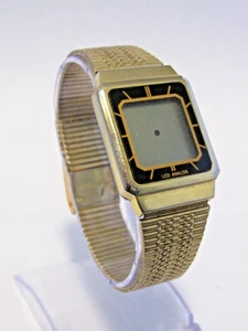 VINTAGE  LCD Analog Watch Gold Tone Digital Quartz #W1-54 - Picture 1 of 8
