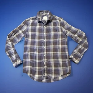 American Eagle Mens Shirt Extra Small Gray Plaid Button Down Casual - Picture 1 of 5