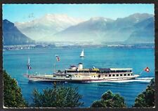 Switzerland 1969 used postcard Ship Italie Italy & Mountains Yacht Flag Musical 