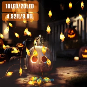 4.92/9.8FT Halloween 20 LED String Lights Waterproof Outdoor Indoor Fairy Decor - Picture 1 of 22