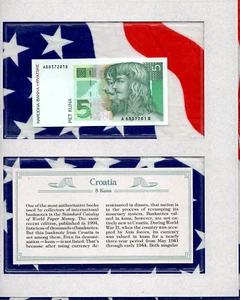 *Most Treasured Banknotes Croatia 5 Kuna 1993 UNC P-28a A8837281B - Picture 1 of 2