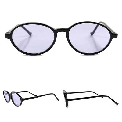 Genuine Vintage Classic Old Fashioned Purple Lens Black Frame Oval Sunglasses - Изображение 1 из 4