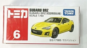 Takara Tomy Tomica No.6 Subaru BRZ 1 : 60 Special Yellow 1st - Picture 1 of 2