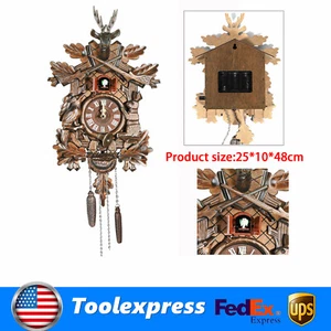 Wall Mount Vintage Classic Clock German Black Forest Wooden Hunter Cuckoo Clock - Picture 1 of 6