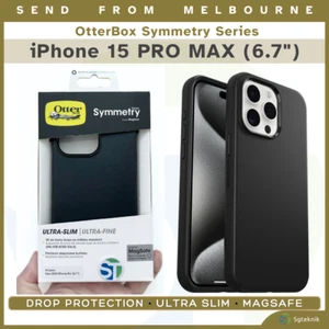 NEW Genuine OtterBox Symmetry MagSafe Case for Apple iPhone 15 Pro Max - Black - Picture 1 of 9
