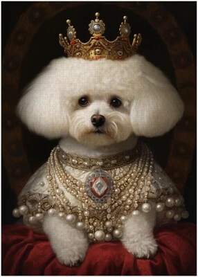 Bichon Frise Royal Princess Jigsaw Puzzle 300/500/1000 Piece - Image 1 of 3