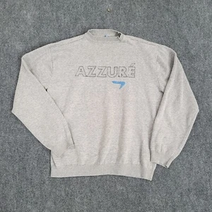Vintage Azzure Sweatshirt Mens XXL Gray Pullover Crew Linen Blend Y2K Hip Hop - Picture 1 of 12