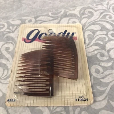 Goody Kant скольжения стороны расчески новый 1993 запечатанный #552 коричневый США 2 упаковки новый из старых запасов винтажный - Изображение 1 из 4