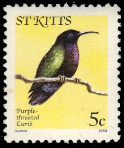 ST. KITTS 51a (SG55B) - Purple-throated Carib "1982 Imprint" (pb59336) Cover