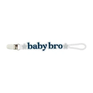 Mud Pie Baby Bro Blue Silicone Pacy Strap Pacifier Clip - Picture 1 of 1