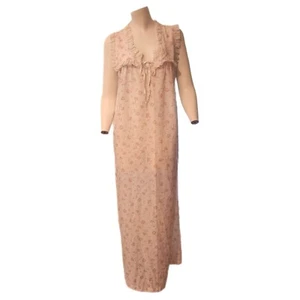 Long Vintage Nightgown Lightweight Cottagecore Womens SIze M Large Vtg Cotton - Picture 1 of 7