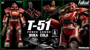 Modellino Threezero Fallout T-51 Nuka Cola Power Armor 1/6 nuovo in magazzino - Foto 1 di 11