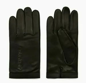 Calvin Klein men's Black Leather Touchscreen dress Gloves Large retail $108 - Picture 1 of 3