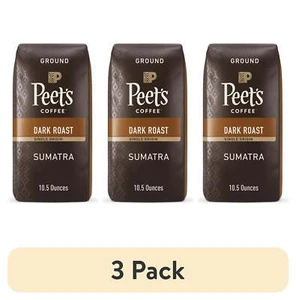 (3 Pack) Peet's Coffee Single Origin Sumatra Ground Coffee Dark Roast 10.5 Oz - Picture 1 of 13