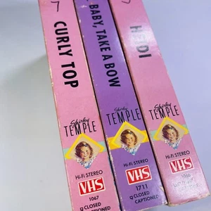 Shirley Temple VHS VCR Bundle (3) - Curly Top, Heidi And Baby Take A Bow - Imagen 1 de 10