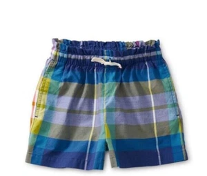 TEA COLLECTION Plaid Skipper Shorts - Caribbean  Blue - NWT Girls 8 - Picture 1 of 1