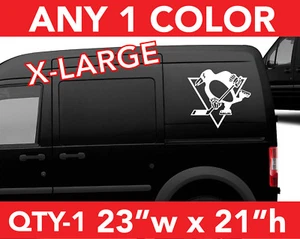 PITTSBURGH " PENGUINS " LARGE DECAL STICKER 23"h x 21"w  Any 1 Color - Picture 1 of 3