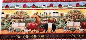 Vintage Fabric *American Harvest * 100% cotton - 18.5" x 43" Teresa Kogut SSI - Picture 1 of 9