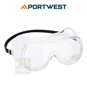 Portwest PW20 direct vent clear safety goggles - Picture 1 of 1