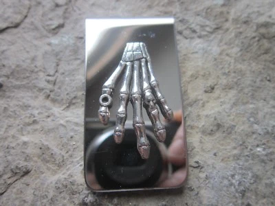 ESQUELETO MANO ACERO INOXIDABLE CLIP DINERO - DÍA DEL PADRE - CALAVERA Foto 1 de 3