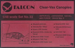 Japanese Navy Canopy Set: A6M J2M D4Y N1K A5M (1/48 Falcon 33) - Picture 1 of 1
