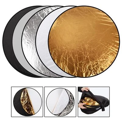 Light Reflector 5in1 60cm Photography Multi Disc Studio Photo Round Diffuser UK - Image 1 of 4