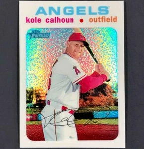 Kole Calhoun 2020 Topps Heritage Chrome THC-463 White Refractor #3/71 Angels - Picture 1 of 2