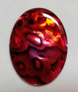 30x40mm 40x30mm Natural Paua Shell Red Calibrated Oval Cabochon Gems Jewelry - Picture 1 of 2