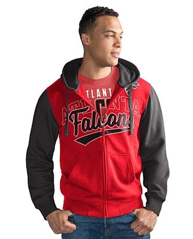 NFL Atlanta FALCONS Contrast Hoodie Zip Front Jacket & Tee Shirt Combo~ Large Cover