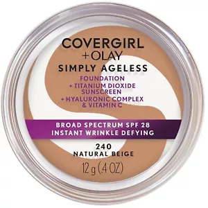 Covergirl Simply Ageless Instant Wrinkle Defying Foundation #240 Natural Beige - Picture 1 of 3