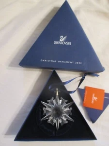 Swarovski 2002 Christmas Crystal Ornament Star Snowflake Large 3" Box Paperwork - Picture 1 of 4