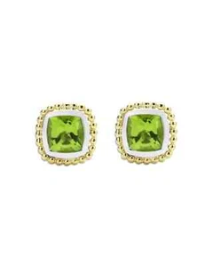 Aretes de peridoto de caviar Rittenhouse de plata de ley de 18 quilates LAGOS $600 - Imagen 1 de 3