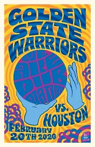 RARE GOLDEN STATE WARRIORS VS. HOUSTON ROCKETS POSTER SERIES 069/120 H. HARDISON - Picture 1 of 10