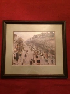 French Impressionist Camille Pissarro, "Boulevard Montmartre" 1897, 17"W x 15"H - Picture 1 of 6