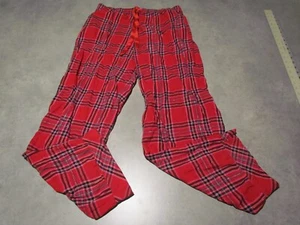 Victoria Secret pajama pants Womens Large plaid silver trim red sparkle Holiday - Picture 1 of 6