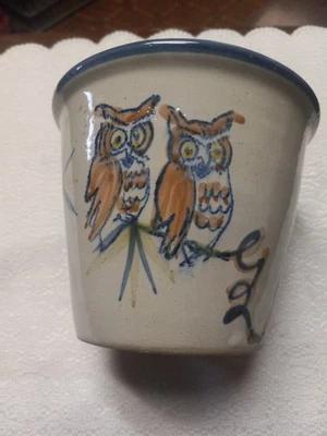 Винтажная керамика Louisville ~ горшок/горшок с совами - Изображение 1 из 4