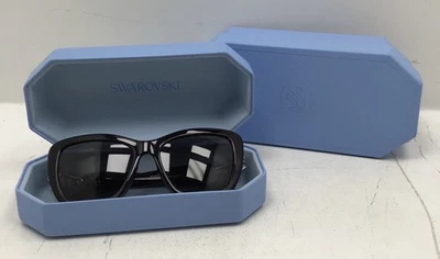 Gafas de sol Swarovski cuadradas negras con joyas para mujer nuevas en caja Foto 1 de 4