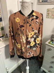 Marks And Spencer Floral Blouson Jacket Size 12 Worn Once - Picture 1 of 10