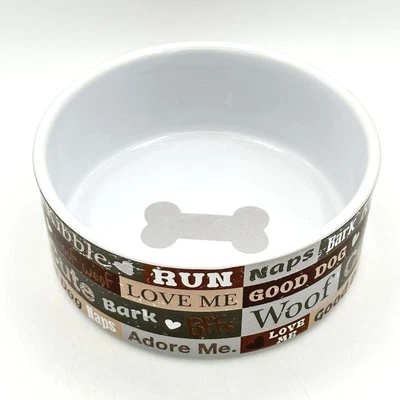 PetRageous Designs 5.5 Inch Dog Bowl Cute Multicolor Dog Sayings Hand Crafted - Image 1 of 4