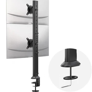 Dual Monitor Articulating Desk Mount Arm Stand - Vertical Stack Screen Suppor... - Picture 1 of 8