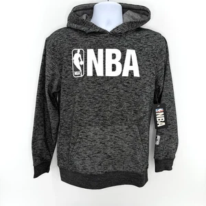 NBA Logo Hoodie Youth XL (18-20) Gray Pullover Fleece Sweatshirt NWT - Picture 1 of 8