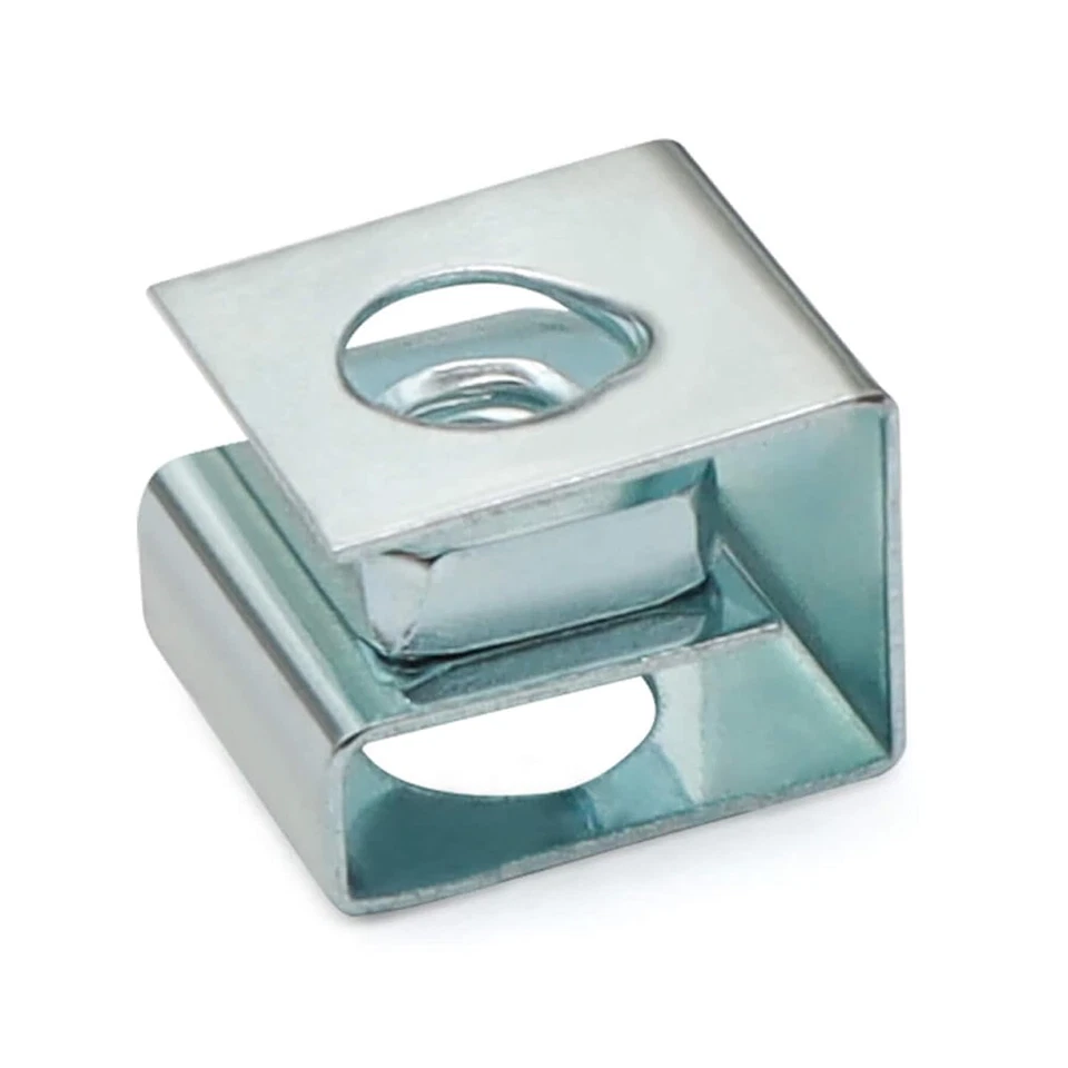 10-32 Slide-On Cage Nuts, Zinc Blue U Type Cage Nut, 25 Pieces - Image 1 of 4