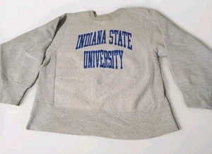 Vintage 1980s Champion Reverse Weave Sweatshirt Indiana State University Med - Picture 1 of 7